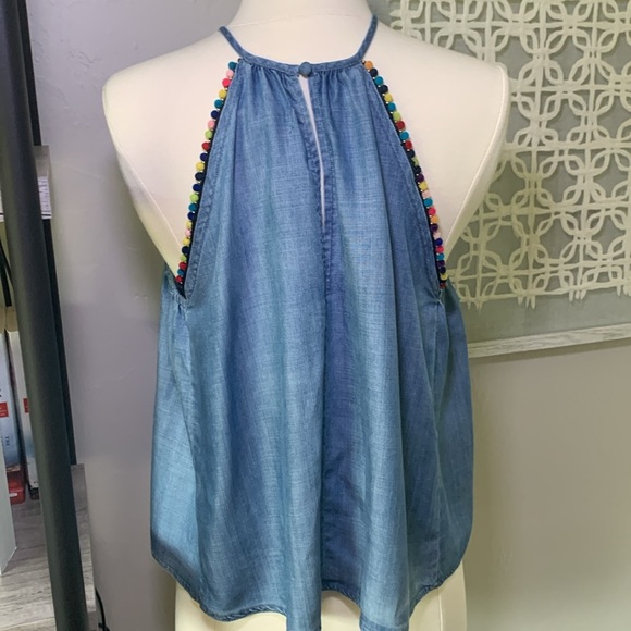Honey punch tank with pompom accents size small - Picture 7 of 11